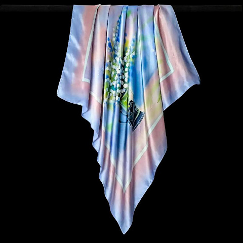 Подарочный шелковый платок "Свежее утро" - рис 2.