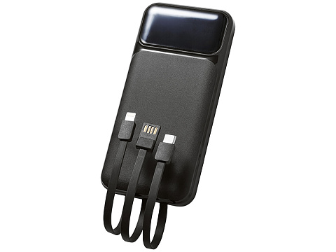 Подарочный набор Tesla с блокнотом А5, ручкой и пауэрбенком на 10 000 mAh, черный - рис 18.