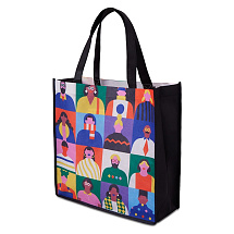 Сумка для шопинга с донной складкой и ручкой из нетканого PET материала