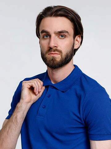 Рубашка поло мужская Adam, ярко-синяя - рис 9.