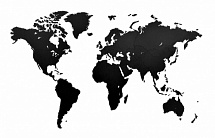 Деревянная карта мира размер S (черная)