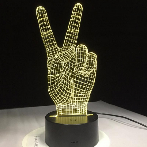 3D лампа "Peace" - рис 5.