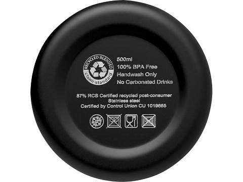 Spring медная бутылка с вакуумной изоляцией, сертифицированная согласно RCS, 500 мл - сплошной черный - рис 5.