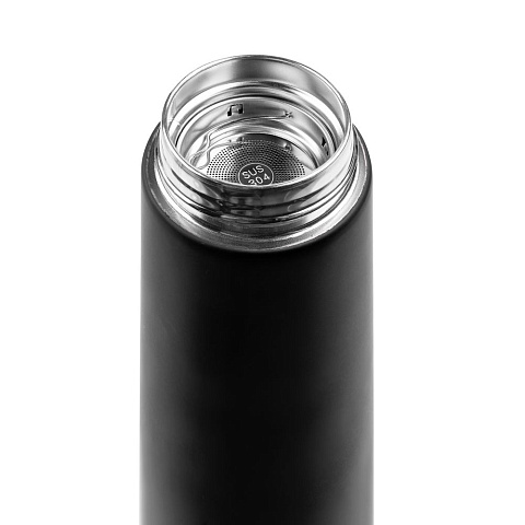 Смарт-бутылка с заменяемой батарейкой Long Therm Soft Touch, черная - рис 5.