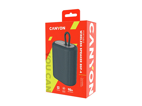 Портативная беспроводная колонка Canyon BSP-4, 5W, 1200mAh, серая - рис 6.