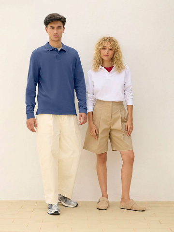 Рубашка поло унисекс с длинным рукавом Pacific LSL, ярко-зеленая - рис 6.