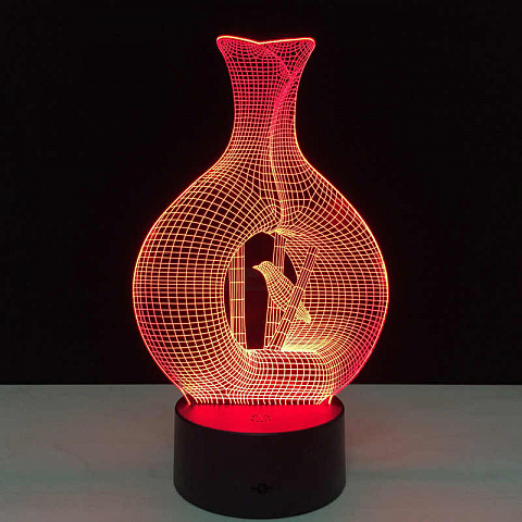 3D лампа Птица - рис 3.
