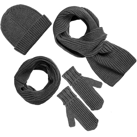 Шарф Nordkyn, серый меланж (эбонит) - рис 4.