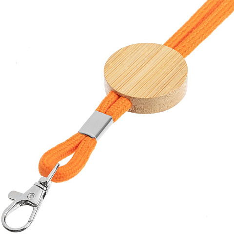 Шнурок для бейджа Tube Wood, оранжевый - рис 4.