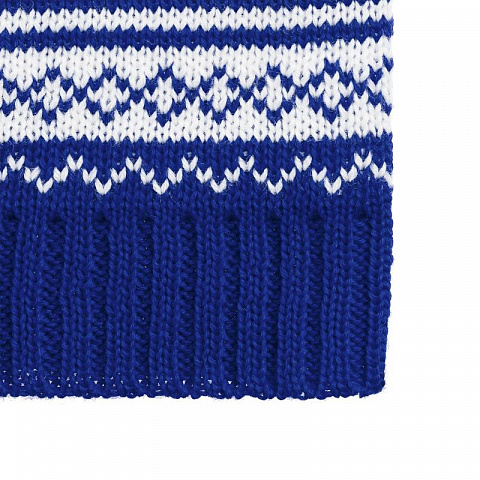 Новогодняя шапка Теплая зима (синий) - рис 3.