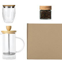Подарочный набор с френчпрессом, стаканом и чаем