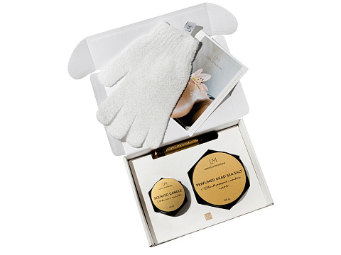 Парфюмированный спа-набор с лого Lights of Moscow, янтарный - рис 3.