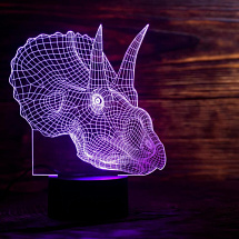 3D светильник "Динозавр Трицератопс"