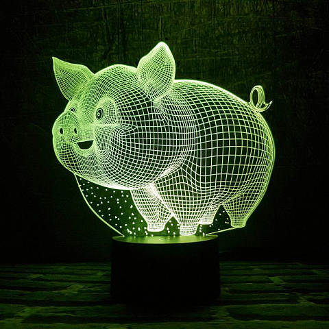 3D светильник Свинья - рис 2.
