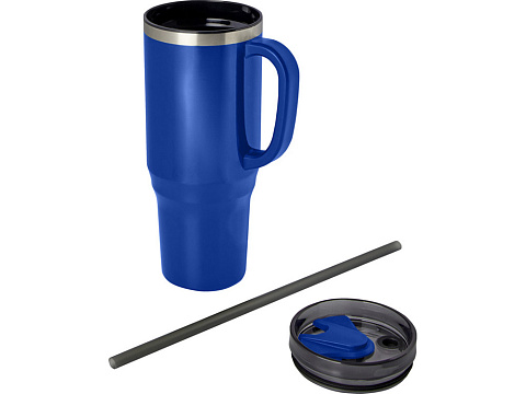 Melbourne кружка 1200 мл, сертифицированная согласно RCS, с соломинкой - Ярко- синий - рис 3.