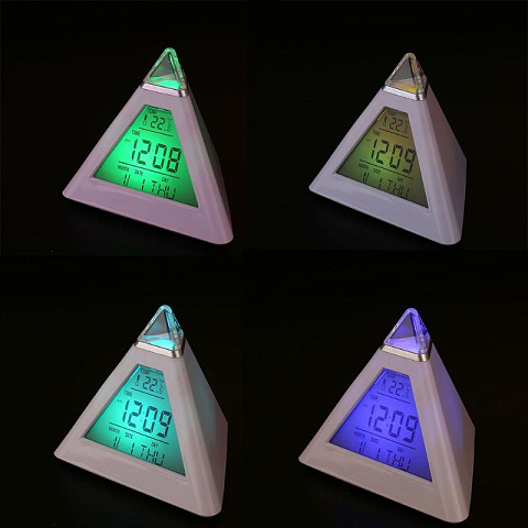 Часы будильник с подсветкой Пирамида - рис 2.