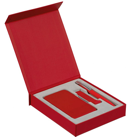 Коробка Latern для аккумулятора 5000 мАч, флешки и ручки, красная - рис 4.