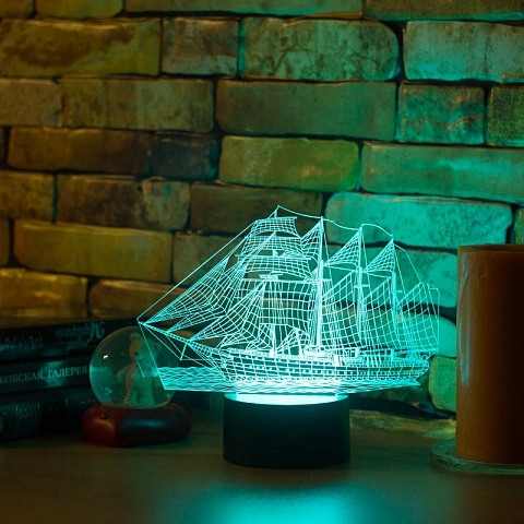 3D лампа Парусник - рис 4.