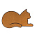 Коврик придверный "Кошка" коричневый - миниатюра