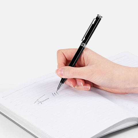 Ручка шариковая Finn Chrome, черная - рис 5.