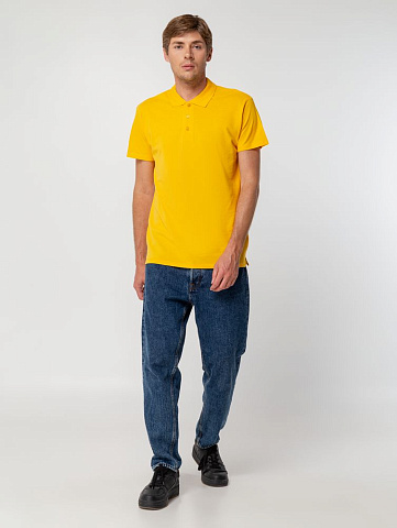 Рубашка поло мужская Summer 170, желтая - рис 9.