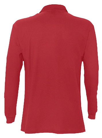 Рубашка поло мужская с длинным рукавом Star 170, красная - рис 3.