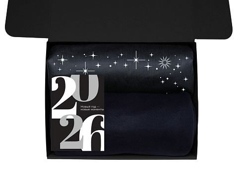 Подарочный набор с палантином и термокружкой, черный - рис 3.