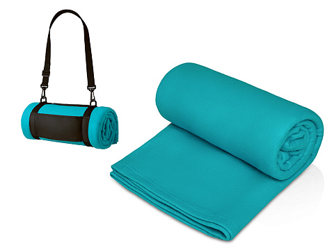 Плед Нежность с плечавым ремнем, светло-голубой