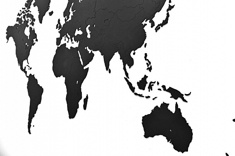 Деревянная карта мира размер S (черная) - рис 4.