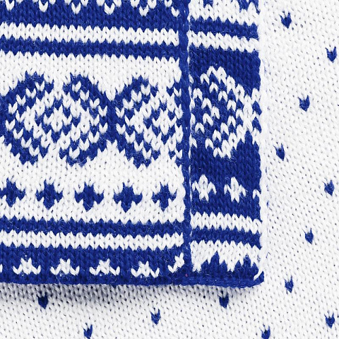 Новогодний шарф Теплая зима (синий) - рис 5.