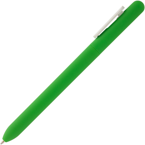 Ручка шариковая Swiper Soft Touch, зеленая с белым - рис 4.