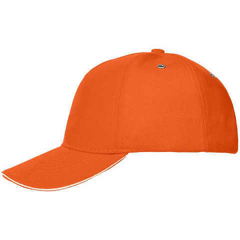 Бейсболка Classic, оранжевая с белым кантом - рис 3.