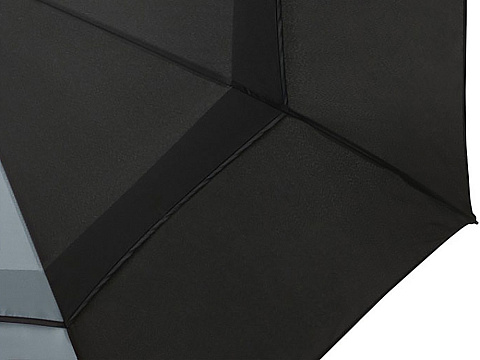 Джефф 30-дюймовый ветрозащитный зонт-трость, серый/черный - рис 4.