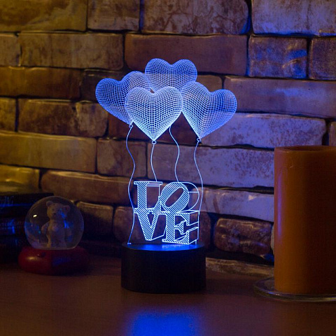 3D светильник Шары Сердца Love - рис 3.
