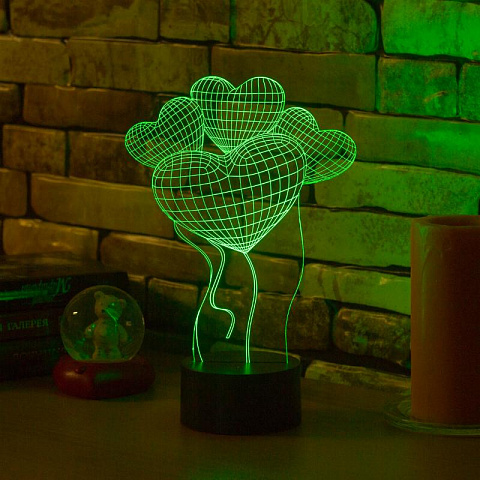 3D светильник Шары Сердца - рис 2.