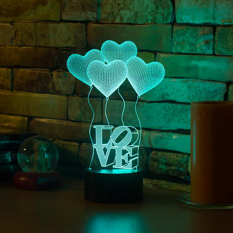 3D светильник Шары Сердца Love - рис 5.