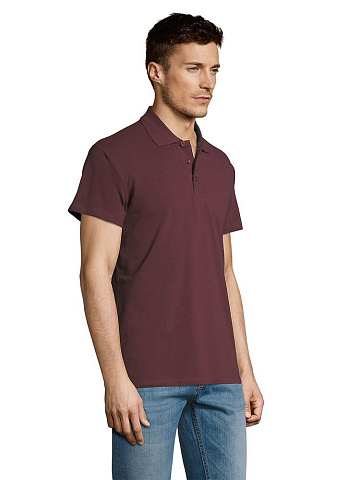 Рубашка поло мужская Summer 170, бордовая - рис 6.