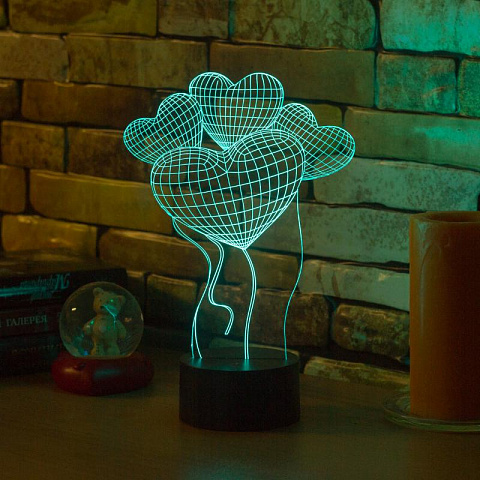 3D светильник Шары Сердца - рис 4.