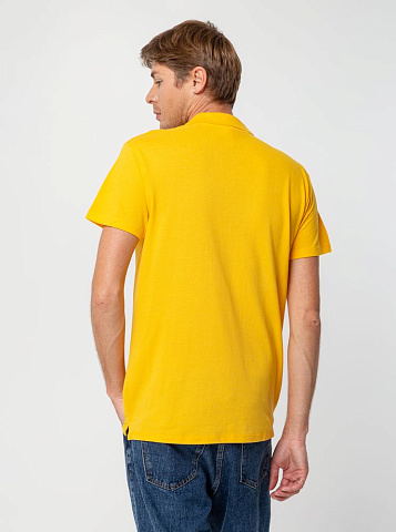 Рубашка поло мужская Summer 170, желтая - рис 7.