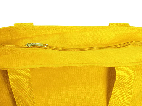 Сумка на молнии Zipper из хлопка 280 г c карманом на молнии спереди, желтый - рис 7.
