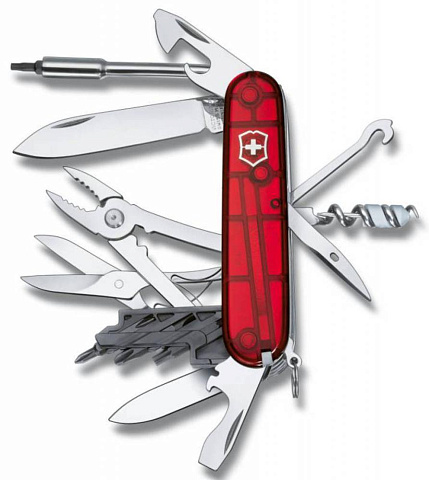 Офицерский нож CyberTool L, прозрачный красный - рис 2.