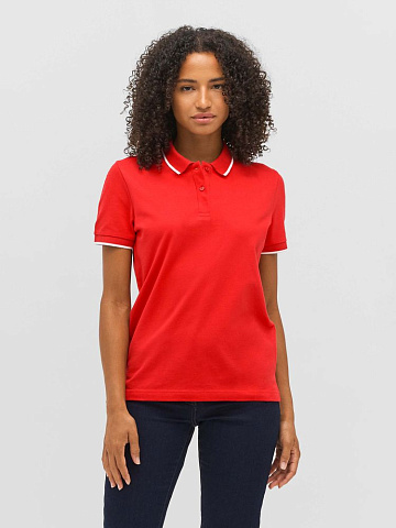 Рубашка поло унисекс Palermo, белая с темно-синим - рис 7.