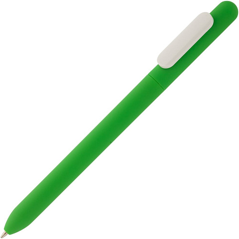 Ручка шариковая Swiper Soft Touch, зеленая с белым - рис 2.