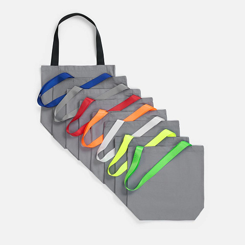 Шопер B5, серый с широкими красными ручками - рис 3.