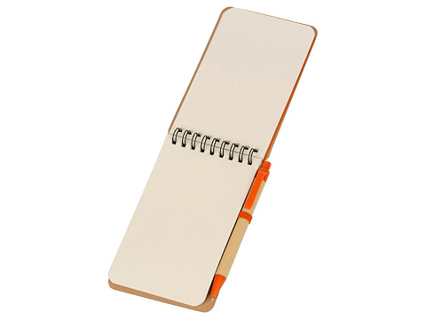 Набор канцелярский с блокнотом и ручкой Masai, 70 л. нелинованных, оранжевый - рис 3.