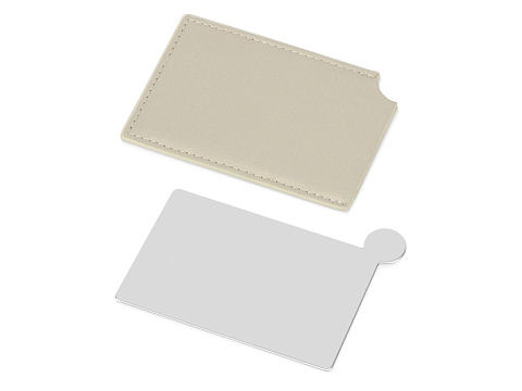 Зеркало в чехле Style, серебристый/бежевый (Р) - рис 3.