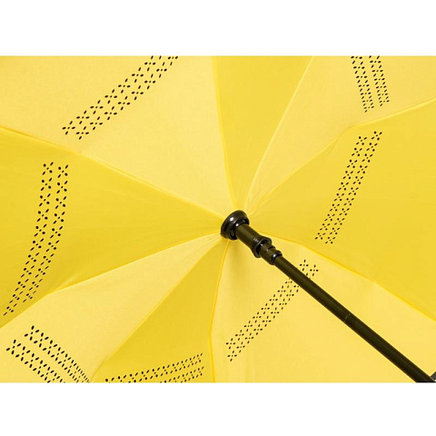 Зонт трость наоборот Flower желтый - рис 5.