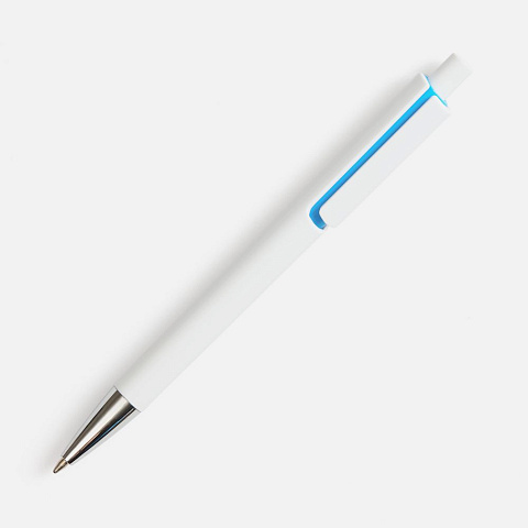 Ручка шариковая Dominanta, белая с голубым - рис 4.