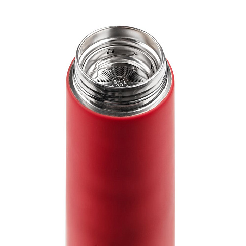 Смарт-бутылка с заменяемой батарейкой Long Therm Soft Touch, красная - рис 5.