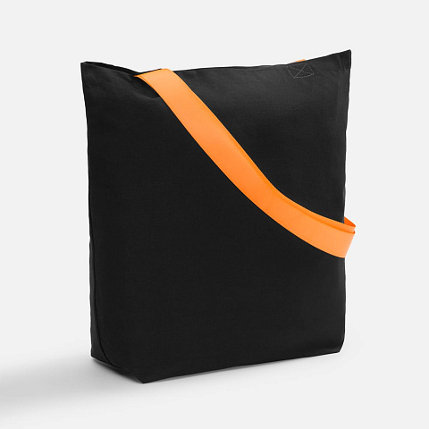 Шопер B5, черный с широкими оранжевыми ручками - рис 2.